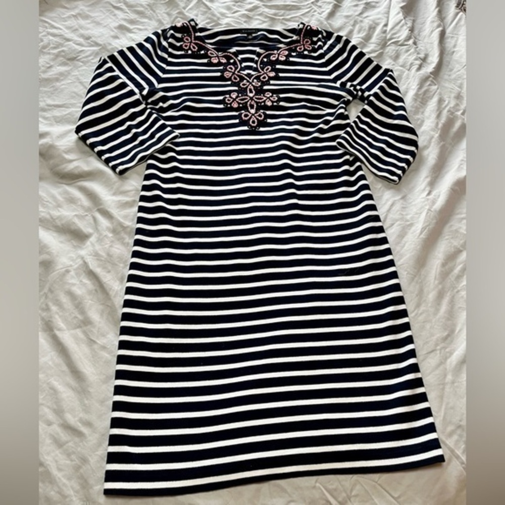 Talbots Long Sleeve Embroidered Dress XS
